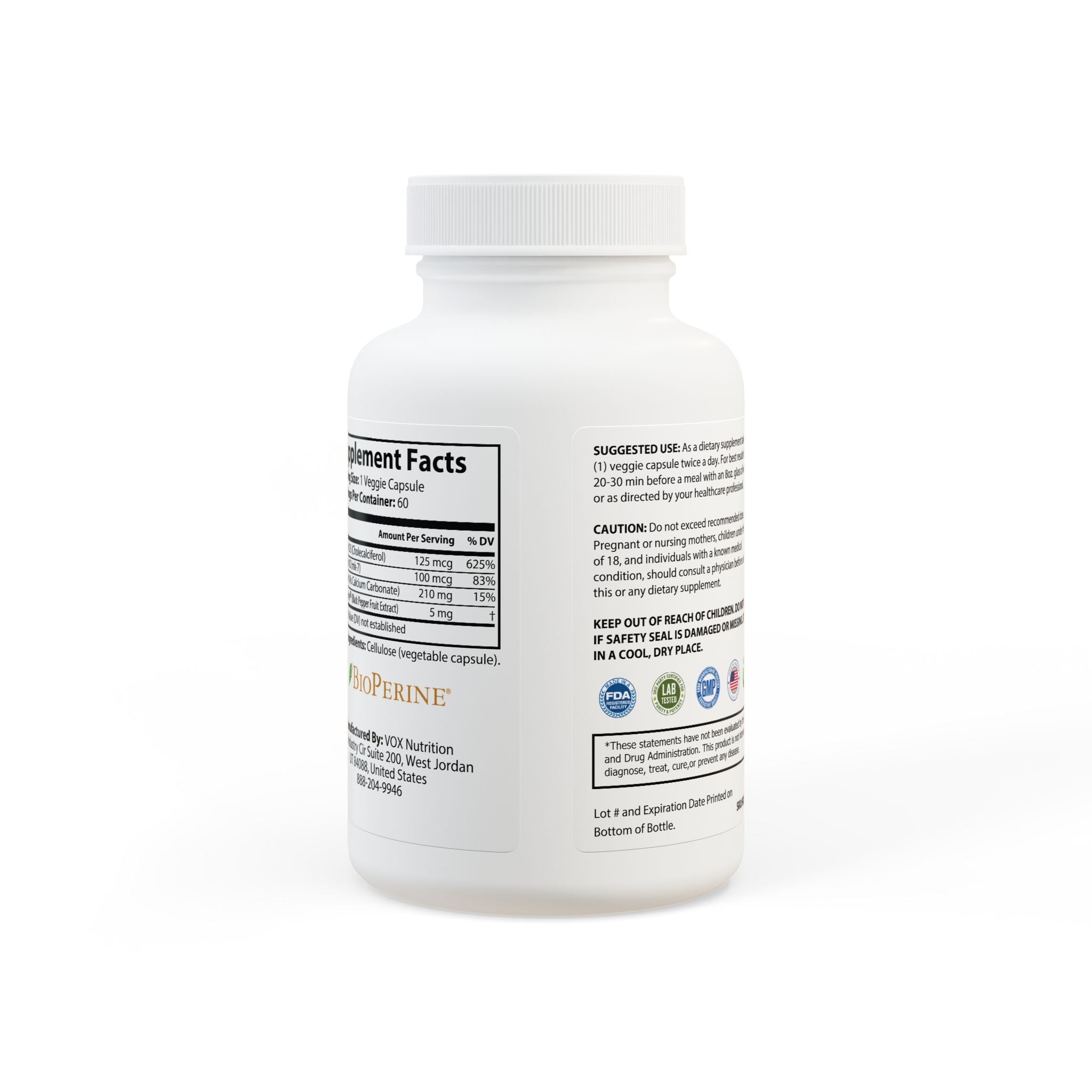 HA Vitamin K2 + D3 Supplement (60 Capsules)
