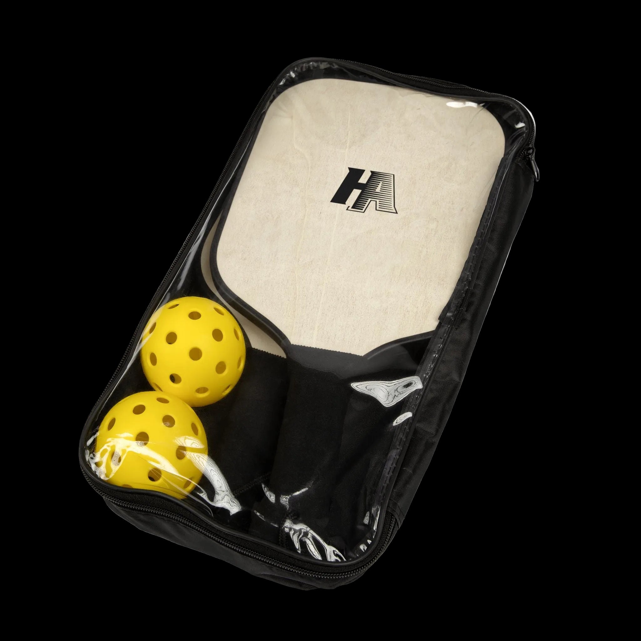 HA Pickleball Paddle Set – Lightweight Wood Paddles with Balls