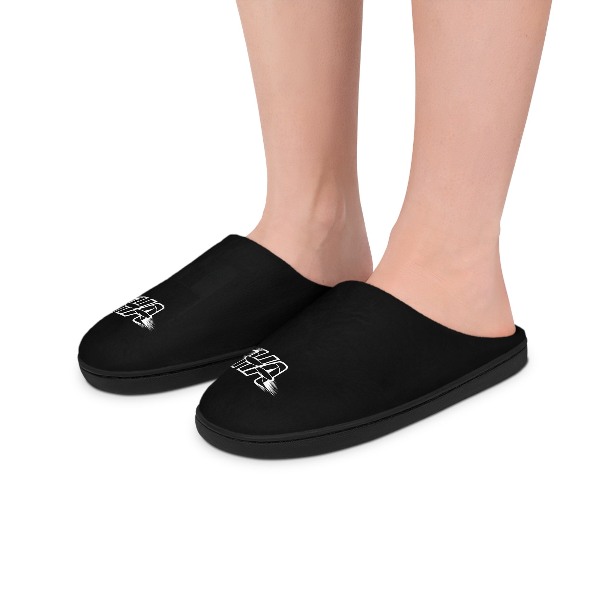 HA Men's Black Indoor Slippers   — Sports logo