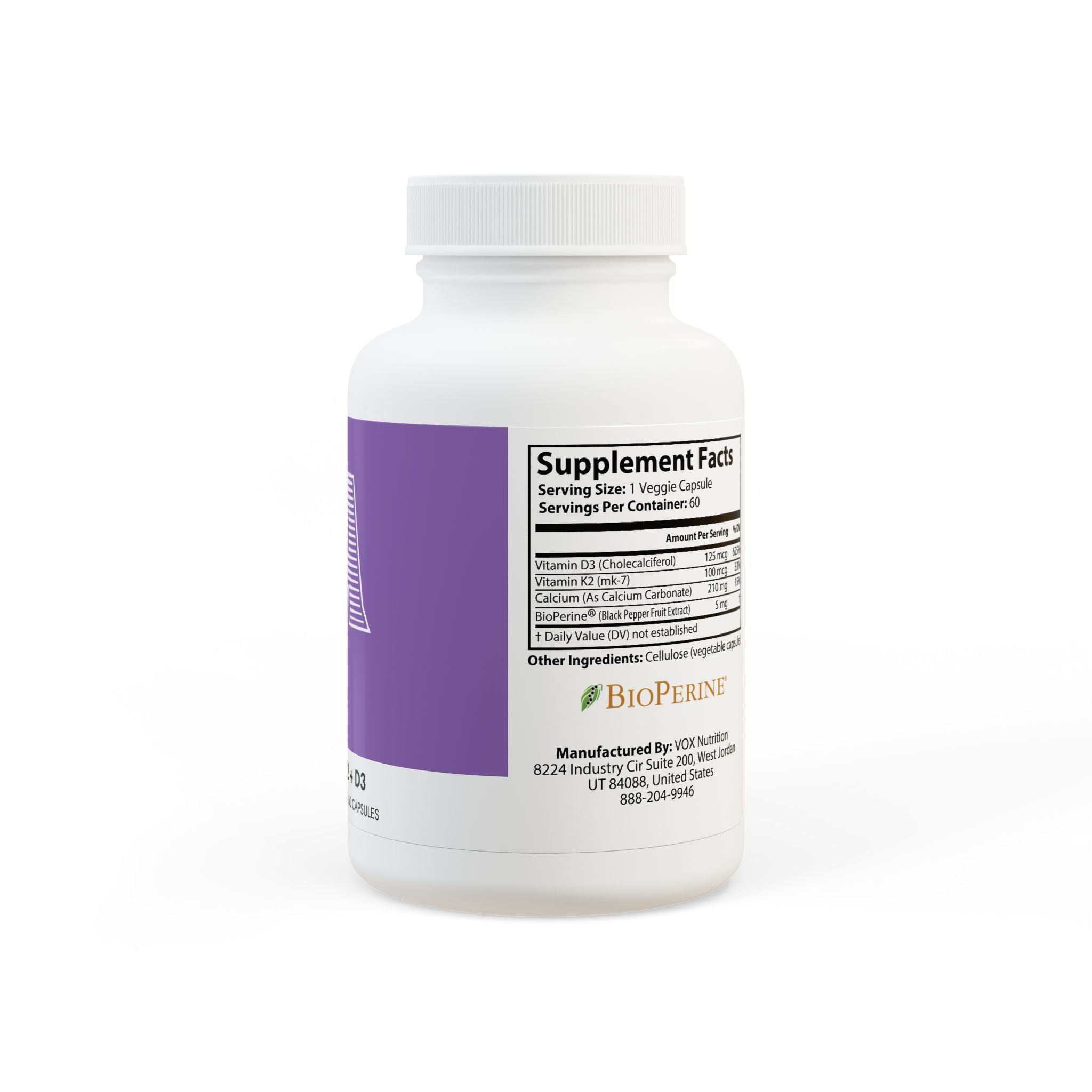 HA Vitamin K2 + D3 Supplement (60 Capsules)